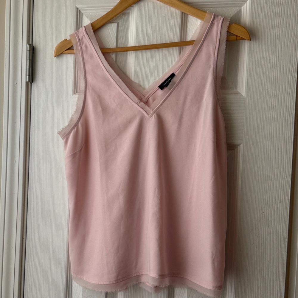 Halogen Pink Sleeveless V-Neck Top